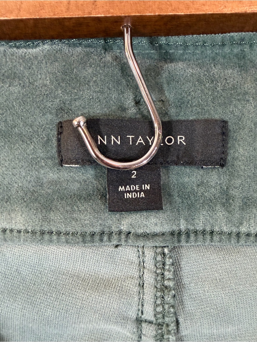 NWOT Ann Taylor High Rise Skinny Velveteen Pants Size 2 Teal Green Preppy Casual - Picture 5 of 8